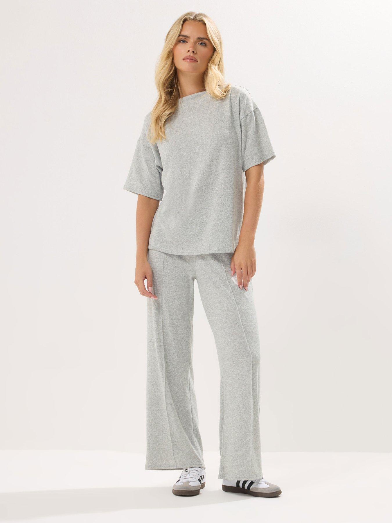 Image 3 of 4 of PixieGirl Petite Soft Touch Funnel Neck Top - Grey