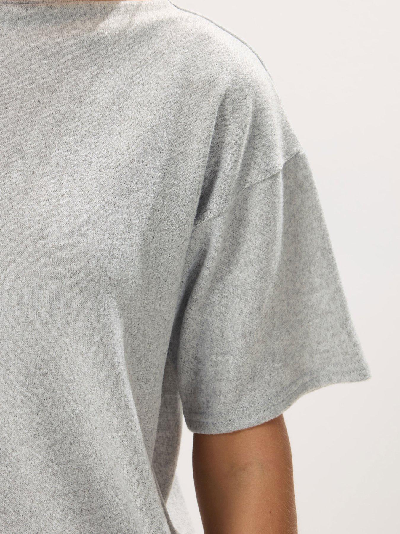 Image 4 of 4 of PixieGirl Petite Soft Touch Funnel Neck Top - Grey