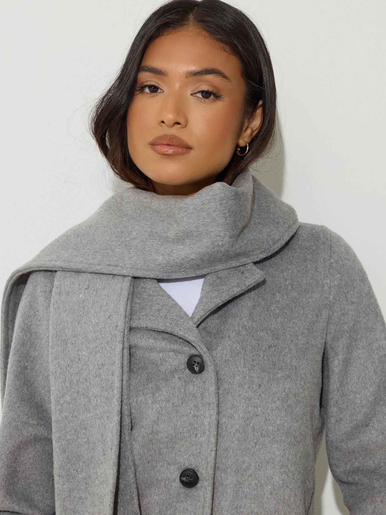 Image 4 of 4 of PixieGirl Petite Scarf Coat - Grey