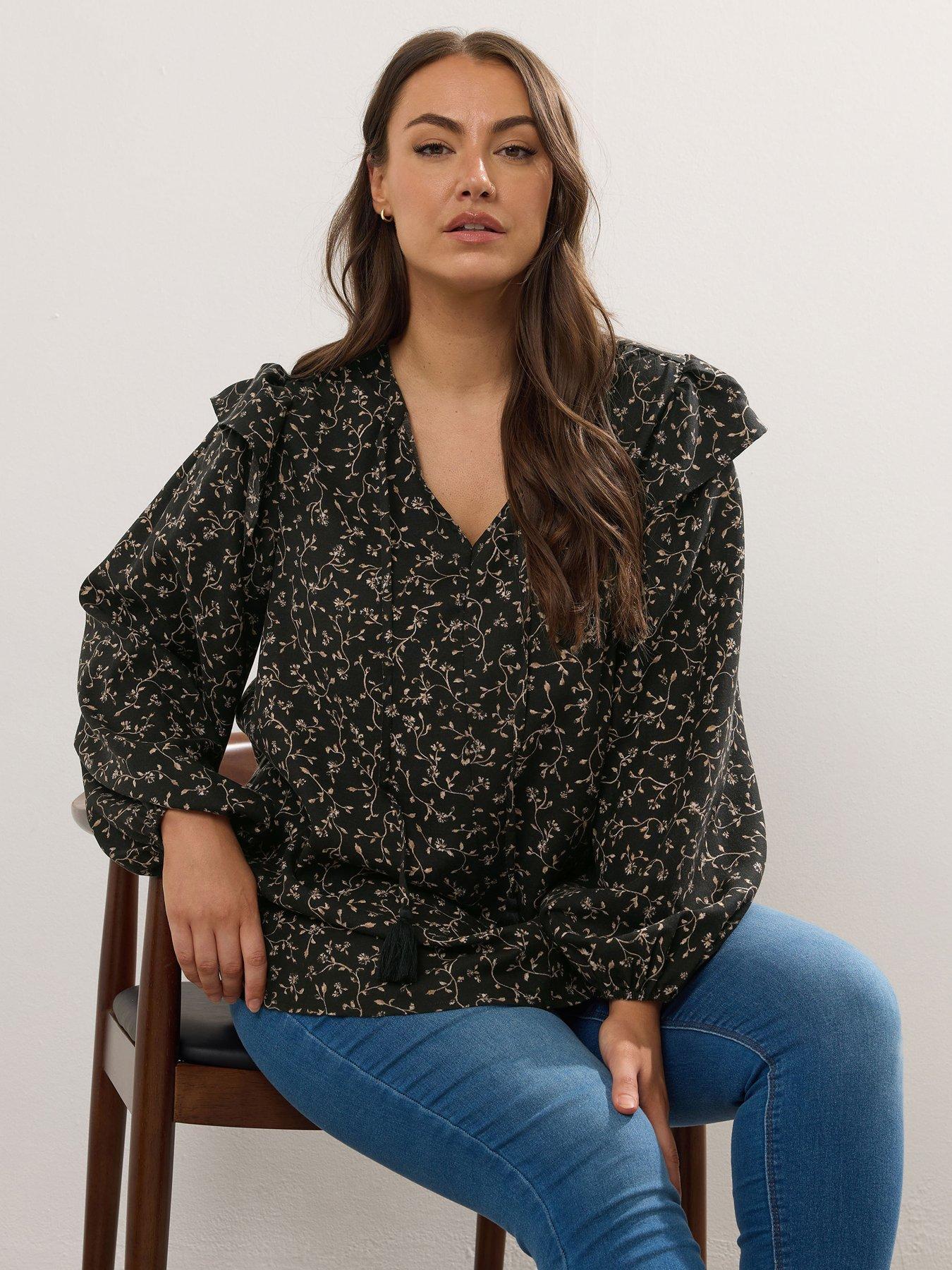 undefined Curve Smock Frill Top