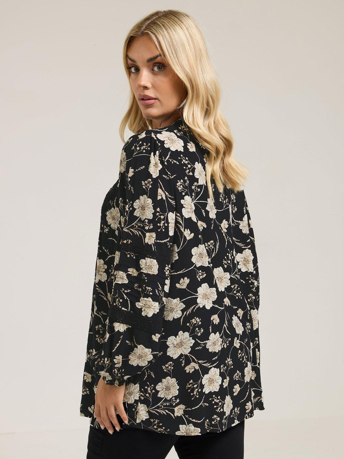  image of yours-curve-long-sleeve-floral-blouse-black