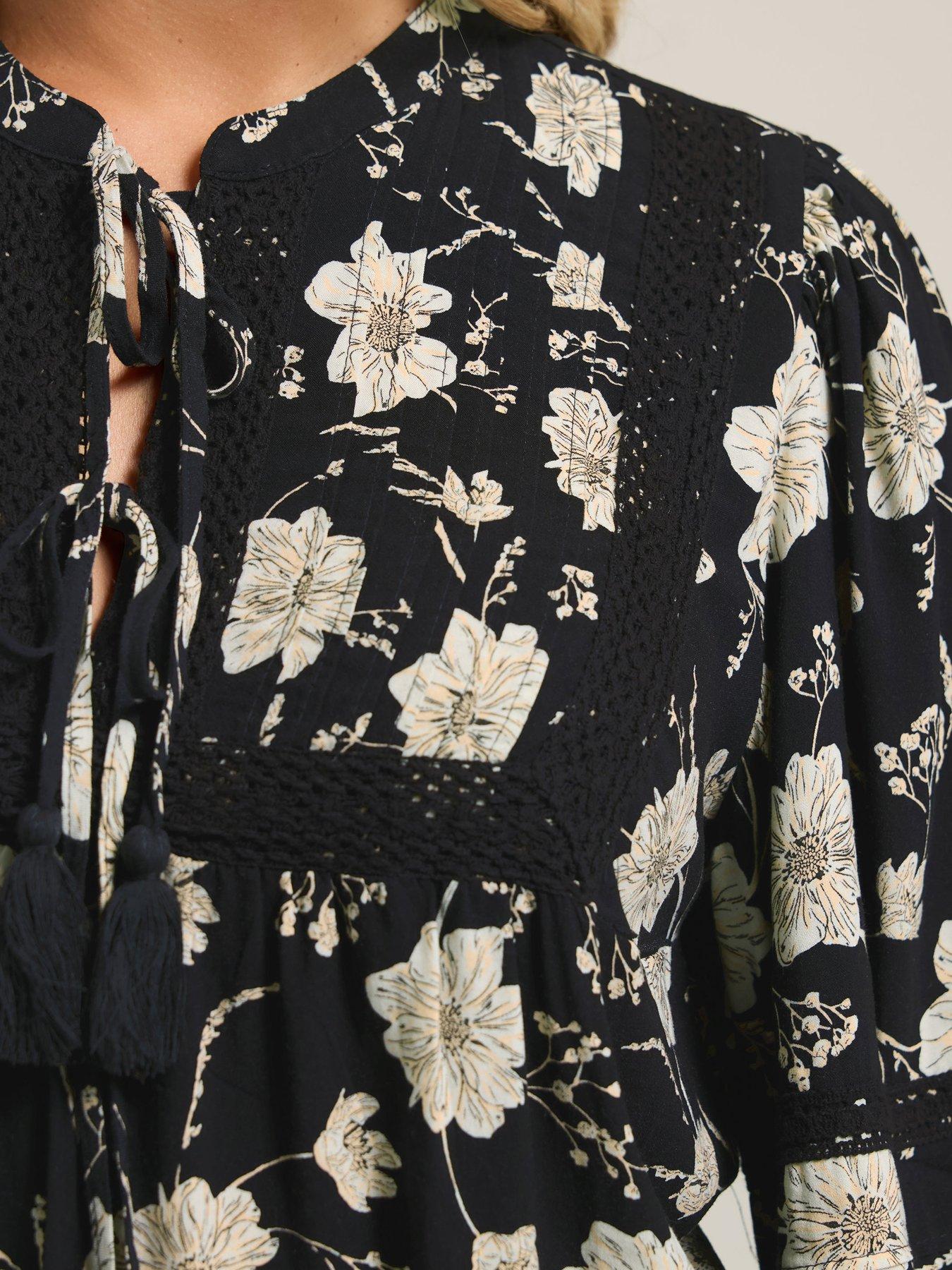  image of yours-curve-long-sleeve-floral-blouse-black