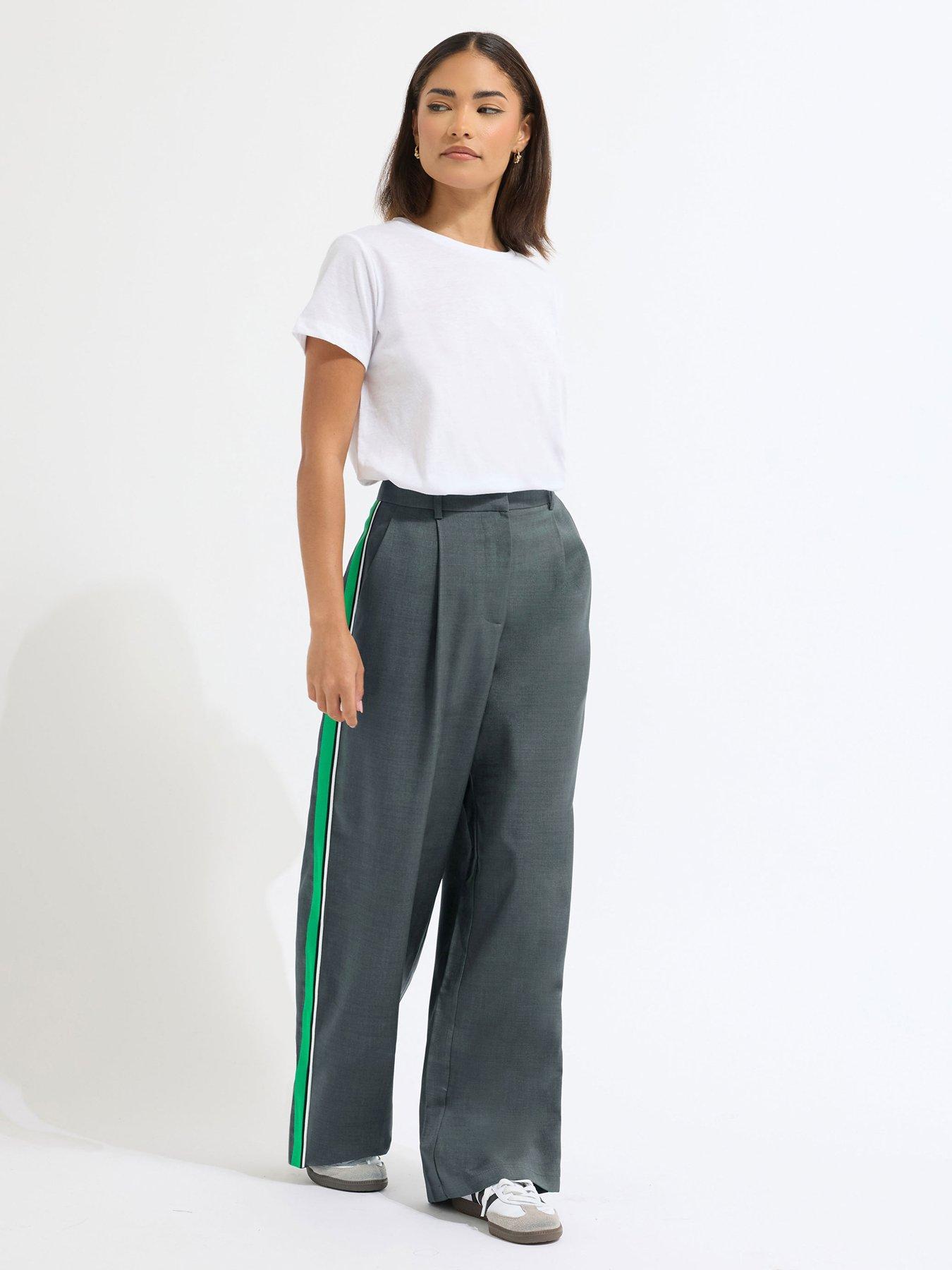 front image of pixiegirl-petite-side-stripe-wide-leg-trouser