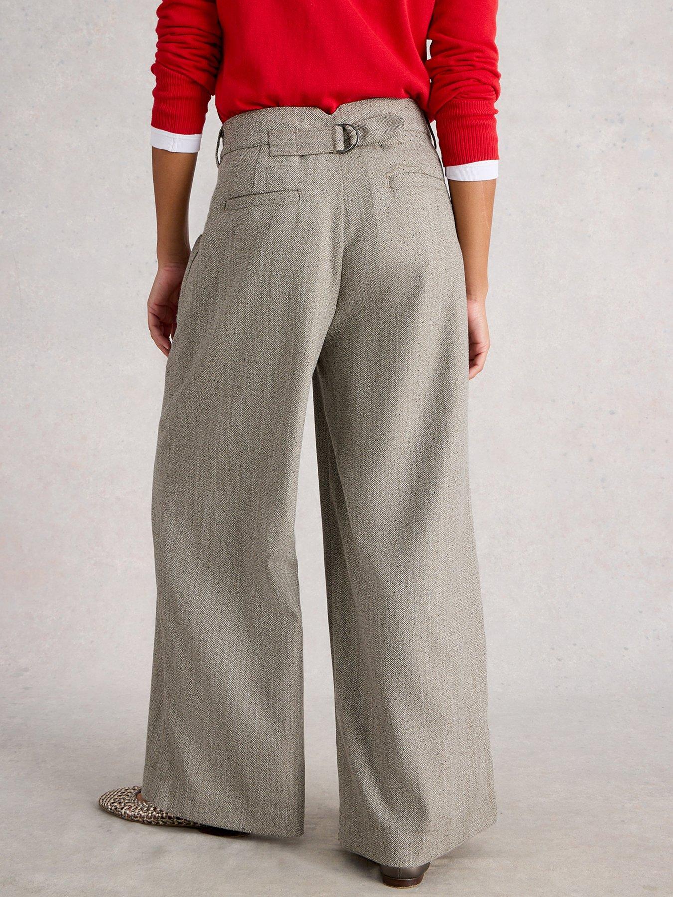Image 2 of 6 of White Stuff Sasha Wide Leg Tweedy Trouser - Grey