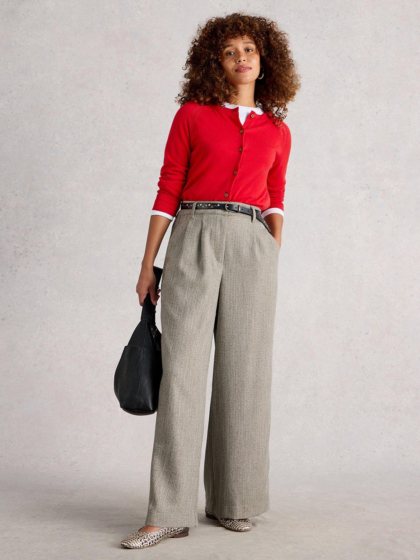 Image 3 of 6 of White Stuff Sasha Wide Leg Tweedy Trouser - Grey
