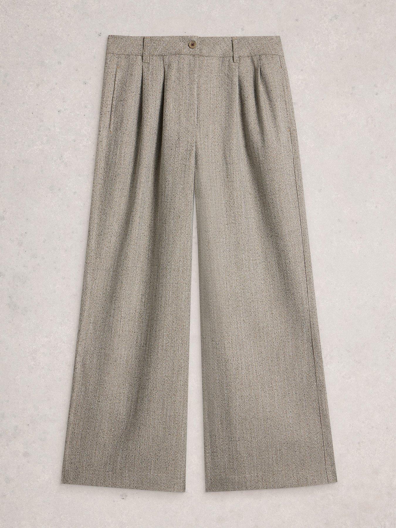 Image 5 of 6 of White Stuff Sasha Wide Leg Tweedy Trouser - Grey