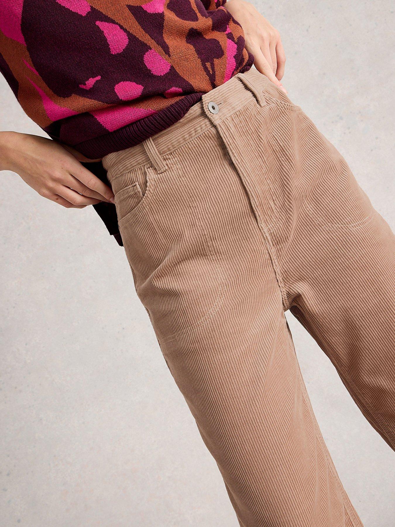 Image 4 of 6 of White Stuff Tia Cord Wide Leg Crop - Beige