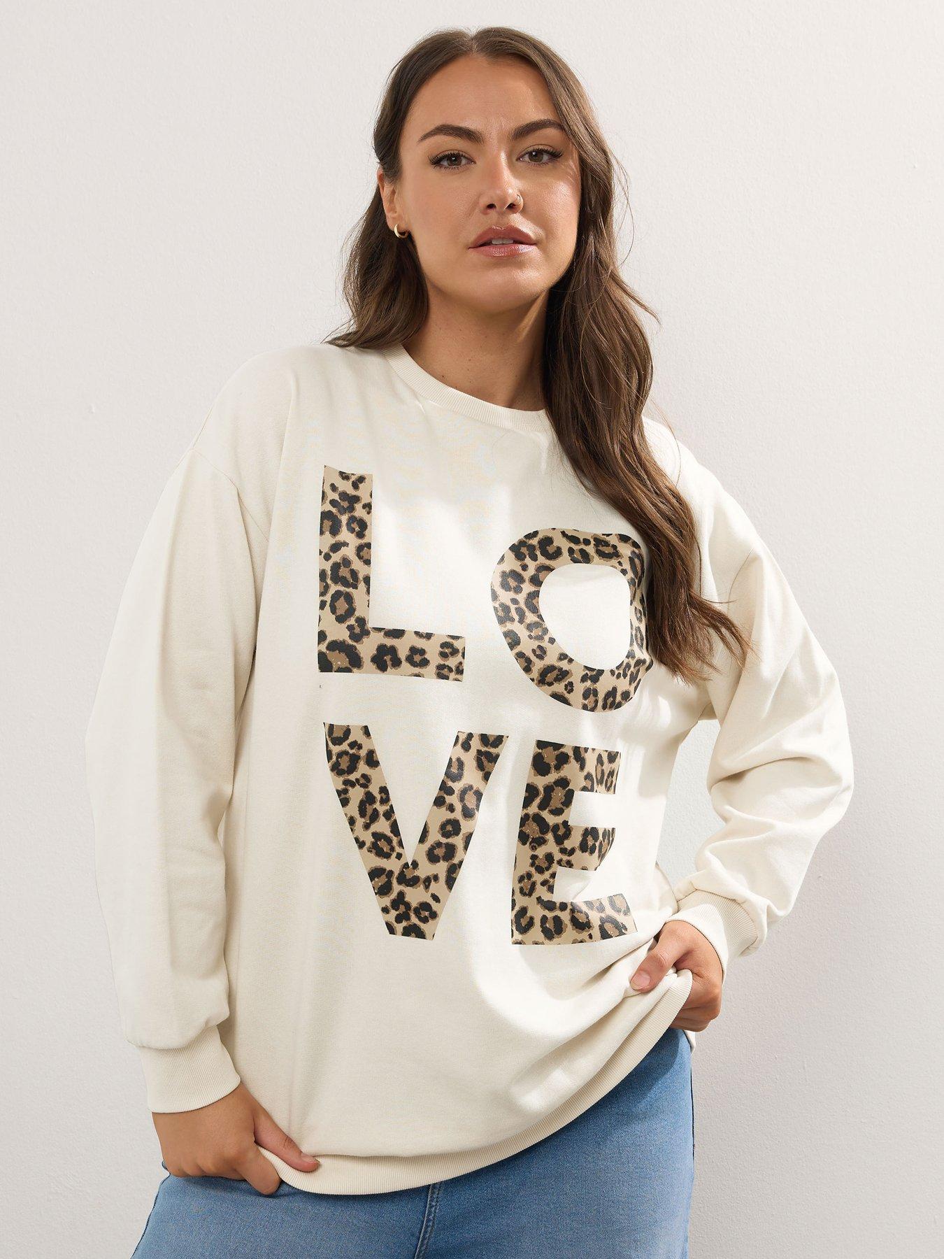 undefined Curve 'Love' Crew Neck Sweatshirt - Ivory