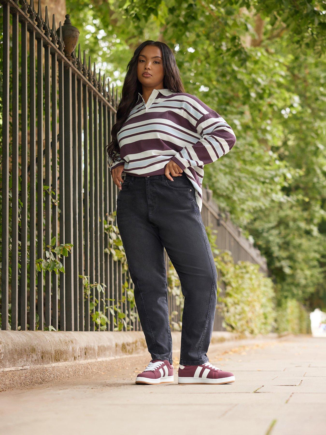 undefined Curve Stripe Rugby Top - Ivory