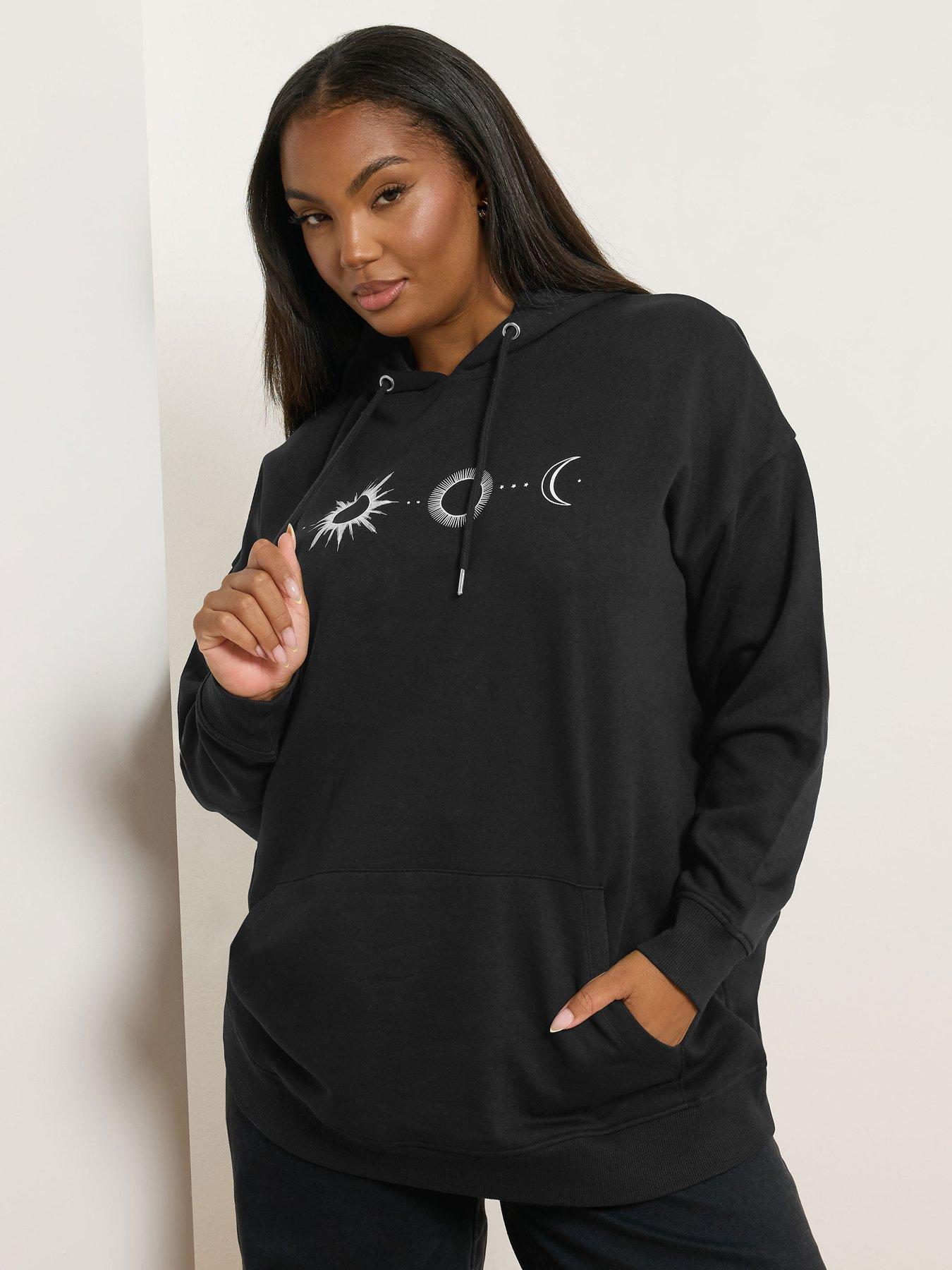 Image 1 of 4 of Yours Curve Celestial Dreamer Hoodie - Black
