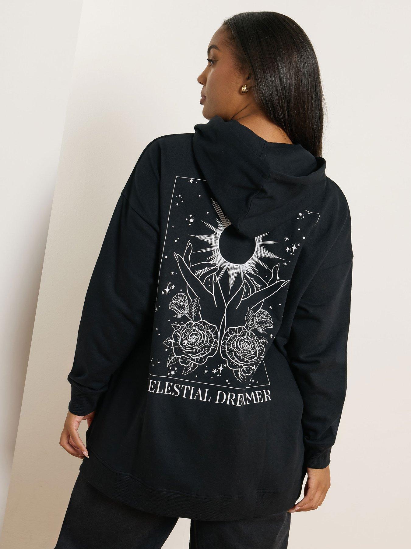 Image 2 of 4 of Yours Curve Celestial Dreamer Hoodie - Black