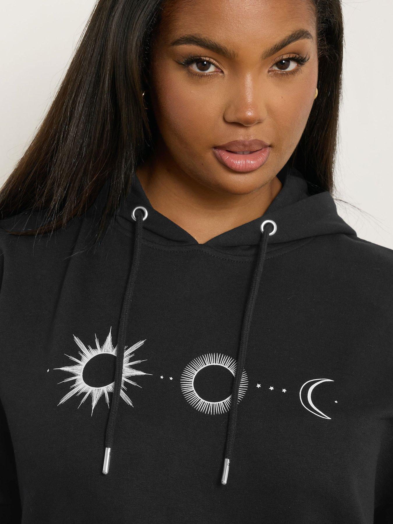 Image 4 of 4 of Yours Curve Celestial Dreamer Hoodie - Black