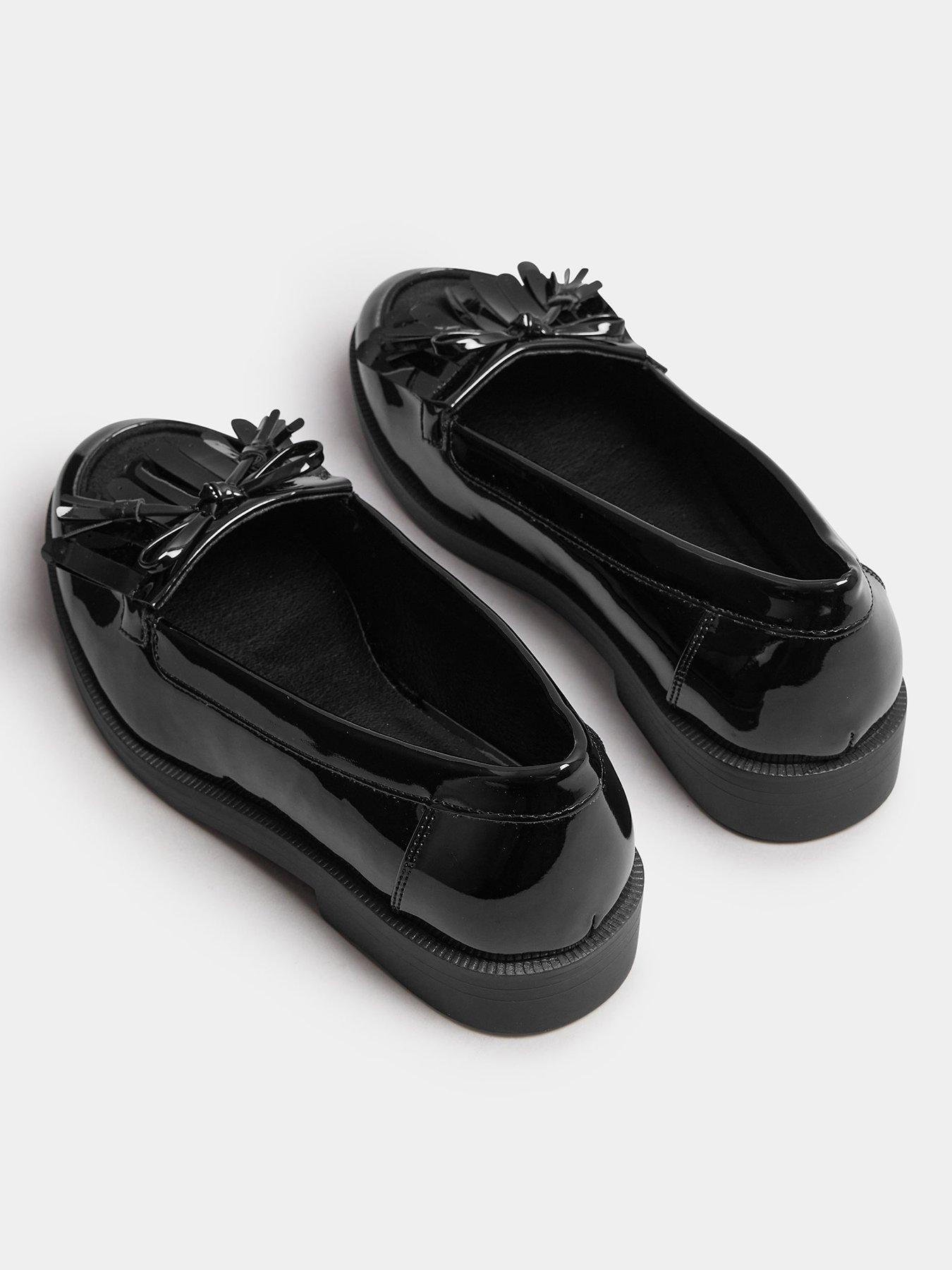  image of yours-extra-wide-fit-tassel-patent-loafer-black