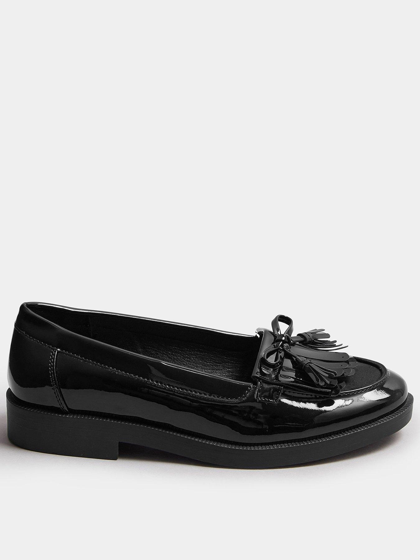 undefined Wide Fit Tassel Patent Loafer - Black