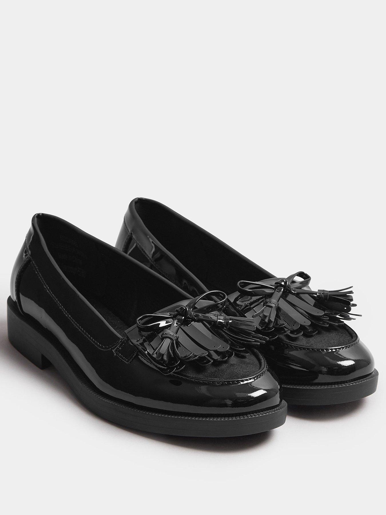 Image 2 of 4 of Yours Wide Fit Tassel Patent Loafer - Black