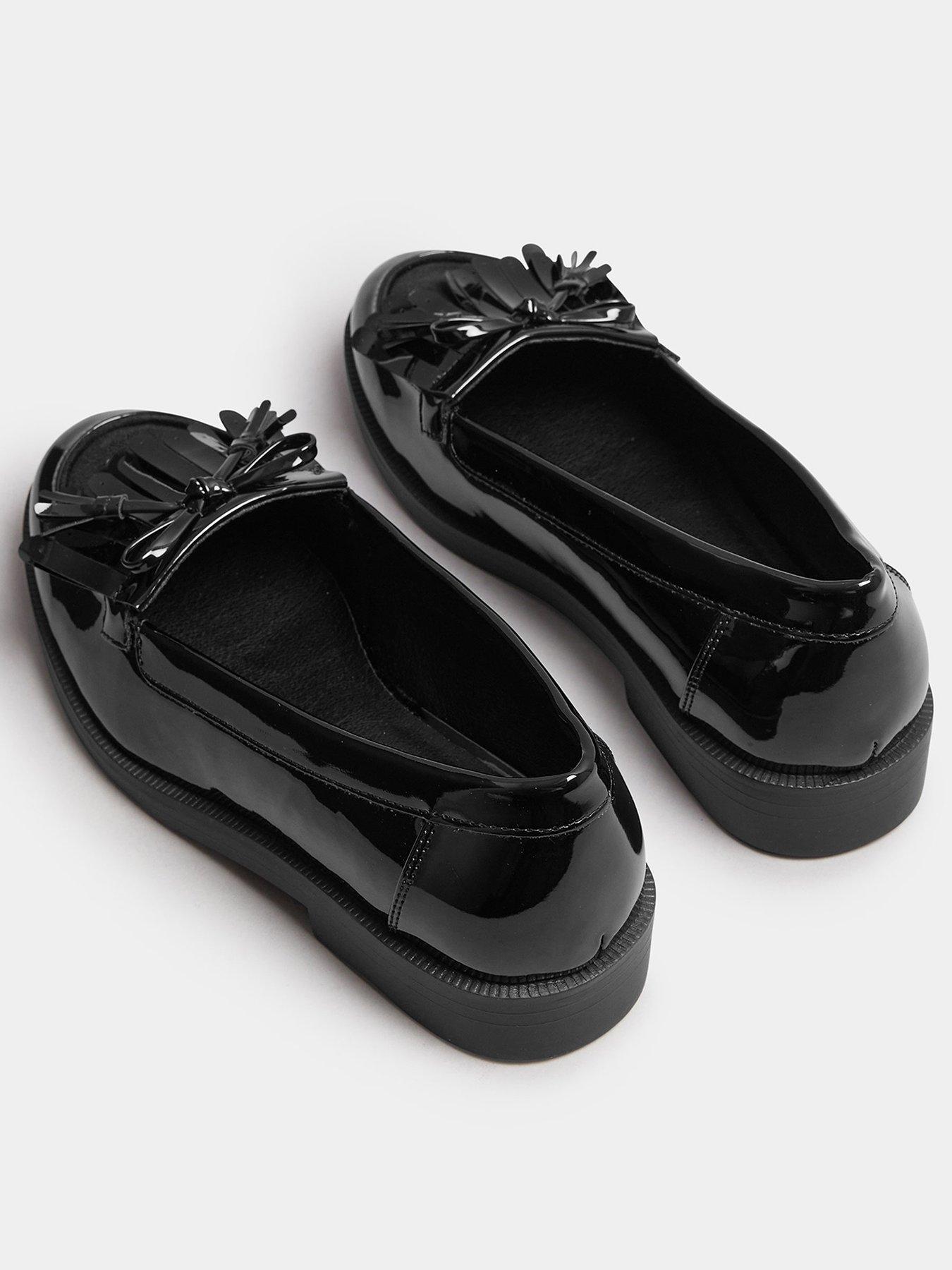 Image 3 of 4 of Yours Wide Fit Tassel Patent Loafer - Black