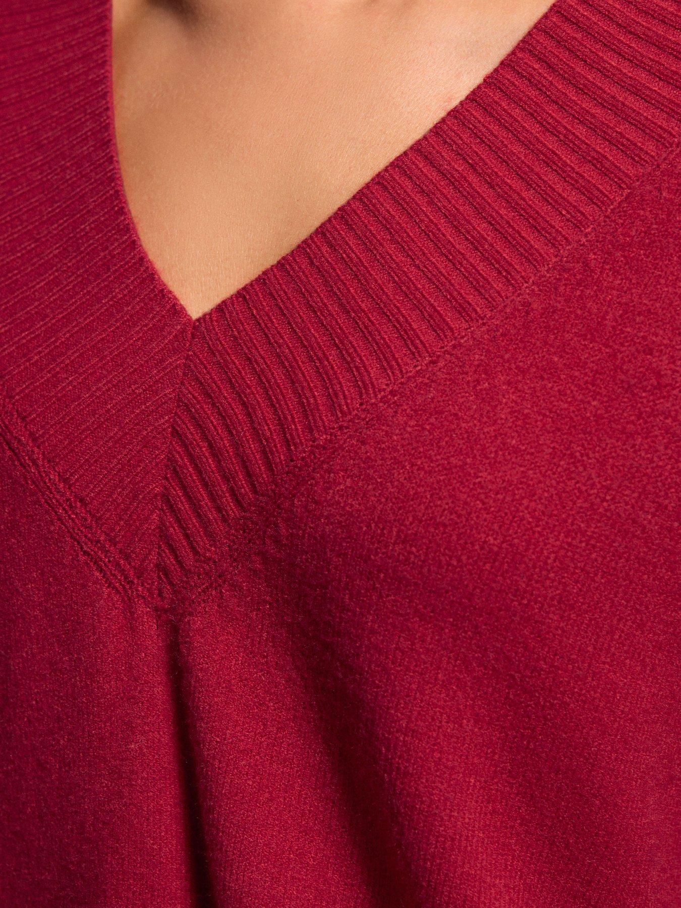 image of long-tall-sally-v-neck-jumper-red