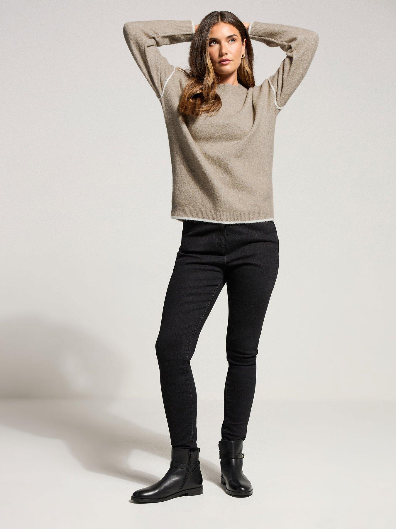 Image 3 of 4 of Long Tall Sally Tipped Detail Jumper - Natural