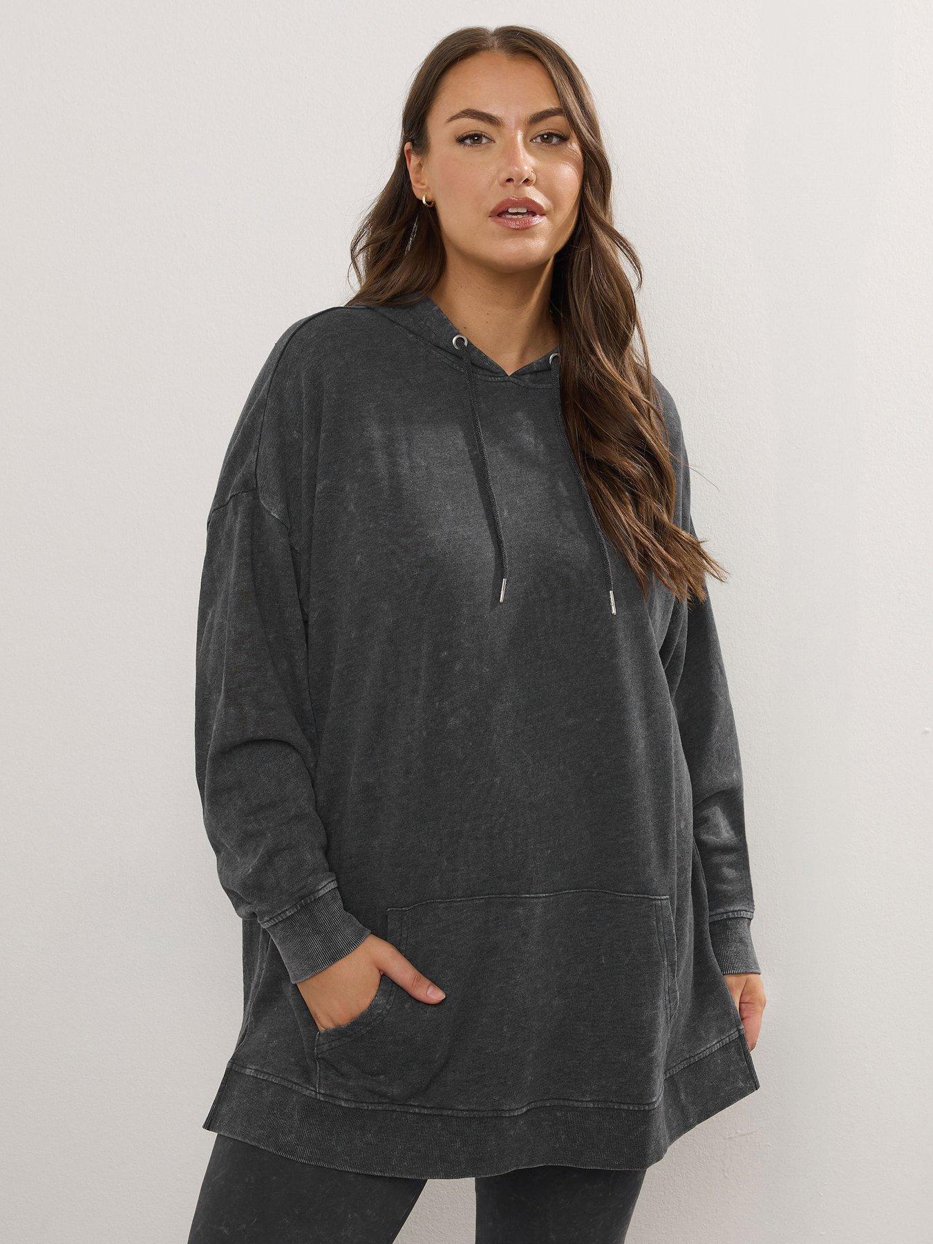 undefined Curve Acid Wash Hoodie - Black