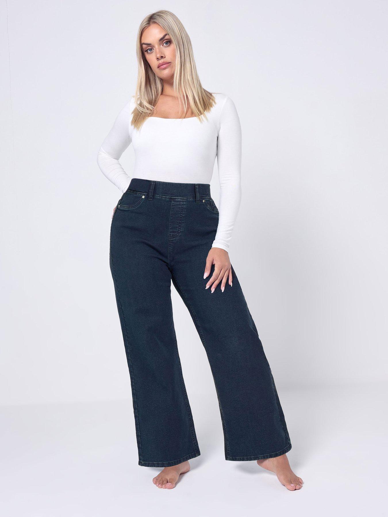 Image 3 of 4 of Yours Curve Wide Leg Jegging - Blue