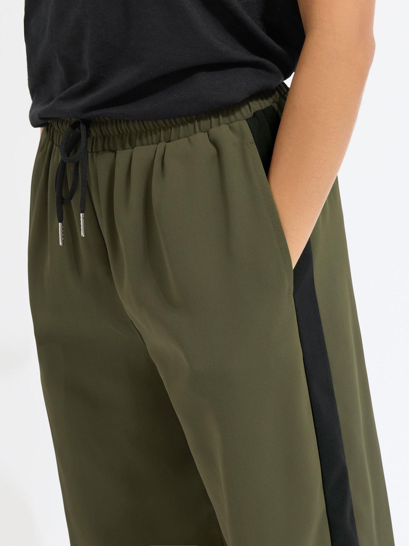 Image 4 of 4 of PixieGirl Petite Side Stripe Wide Leg Trouser - Green