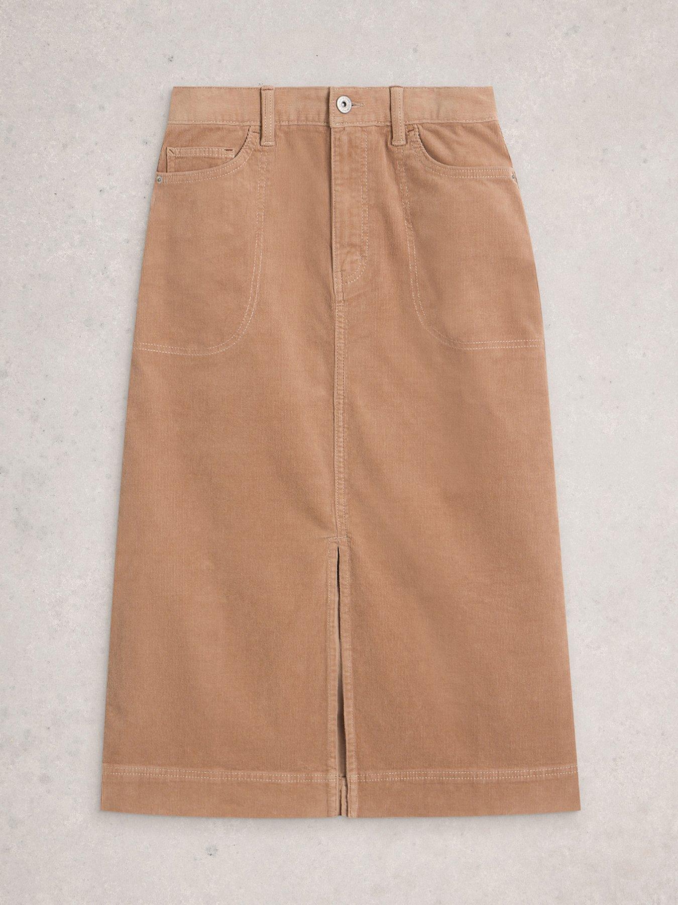 Image 5 of 6 of White Stuff Tia Cord Midi Skirt - Beige