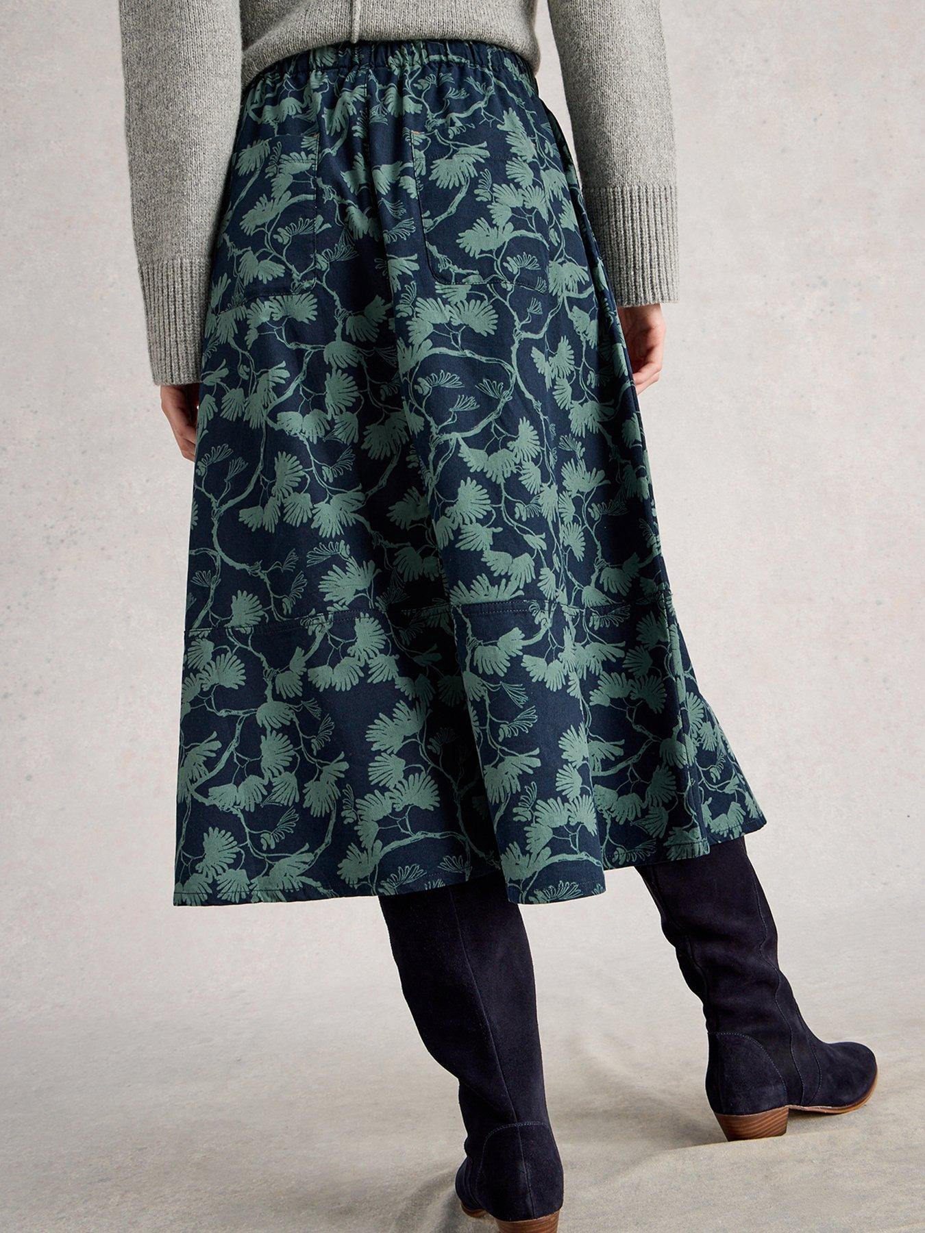 Image 2 of 6 of White Stuff Tilly Cord Midi Skirt - Blue
