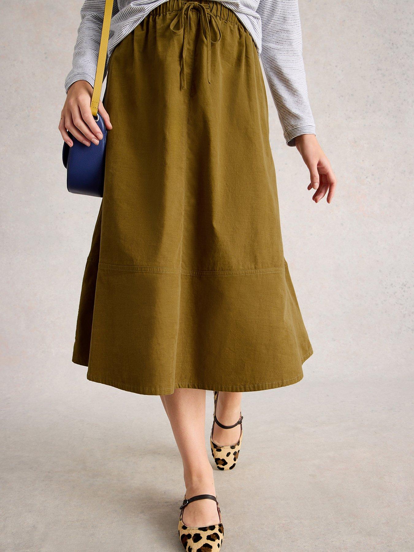 undefined Tilly Cord Midi Skirt - Green