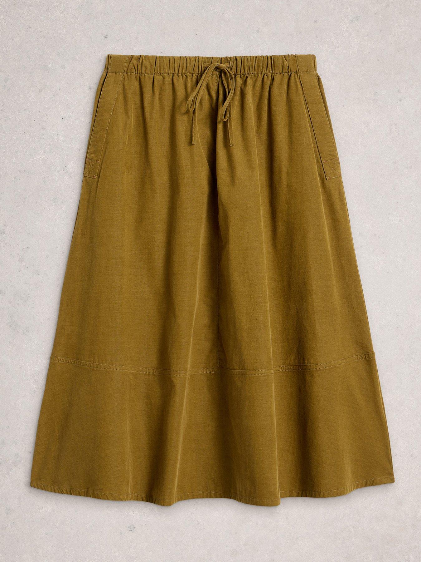 Image 5 of 6 of White Stuff Tilly Cord Midi Skirt - Green