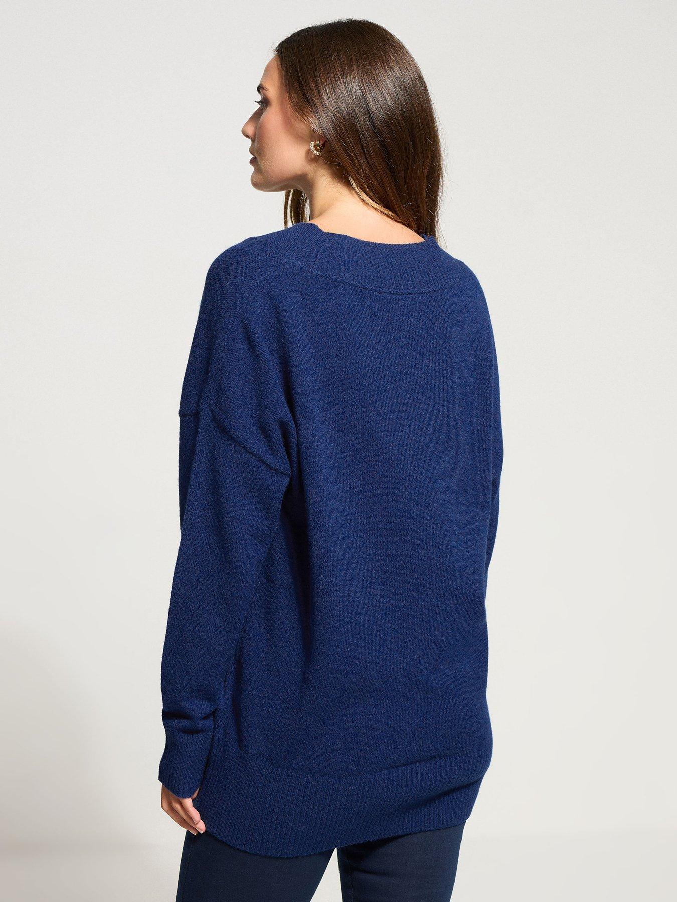 Image 2 of 4 of Long Tall Sally V Neck Jumper - Blue