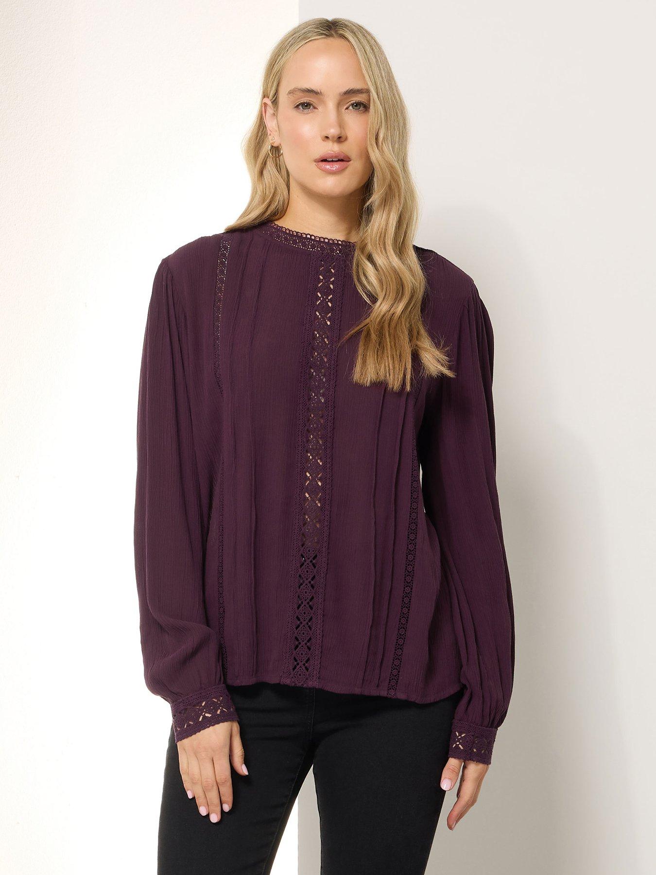 undefined Tall Crinkle Lace Detail Blouse