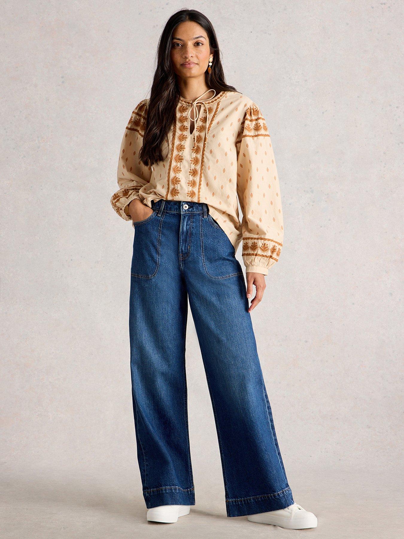 White Stuff Tia Wide Leg Jean - Blue