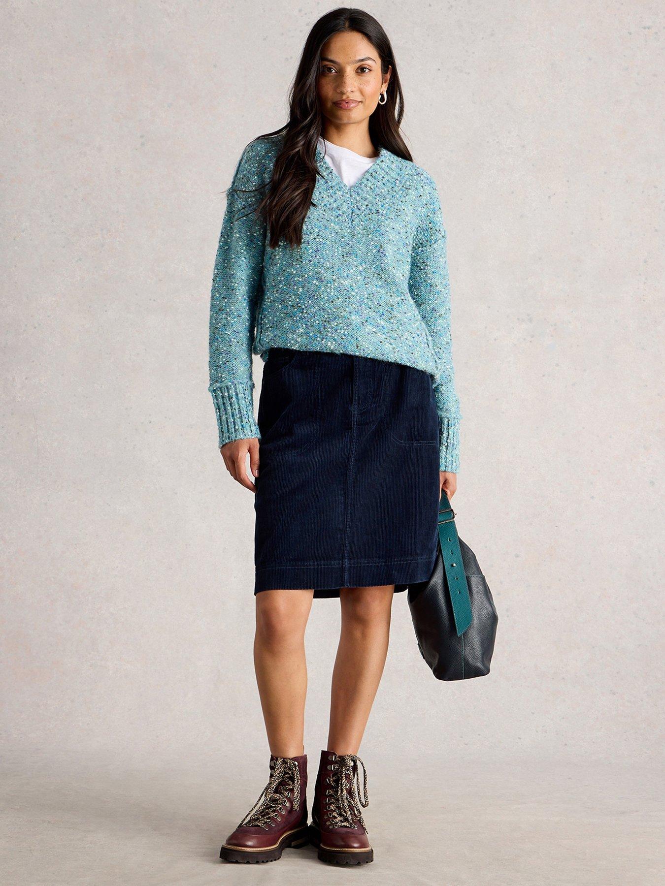 Image 3 of 6 of White Stuff Tia Cord Skirt - Blue