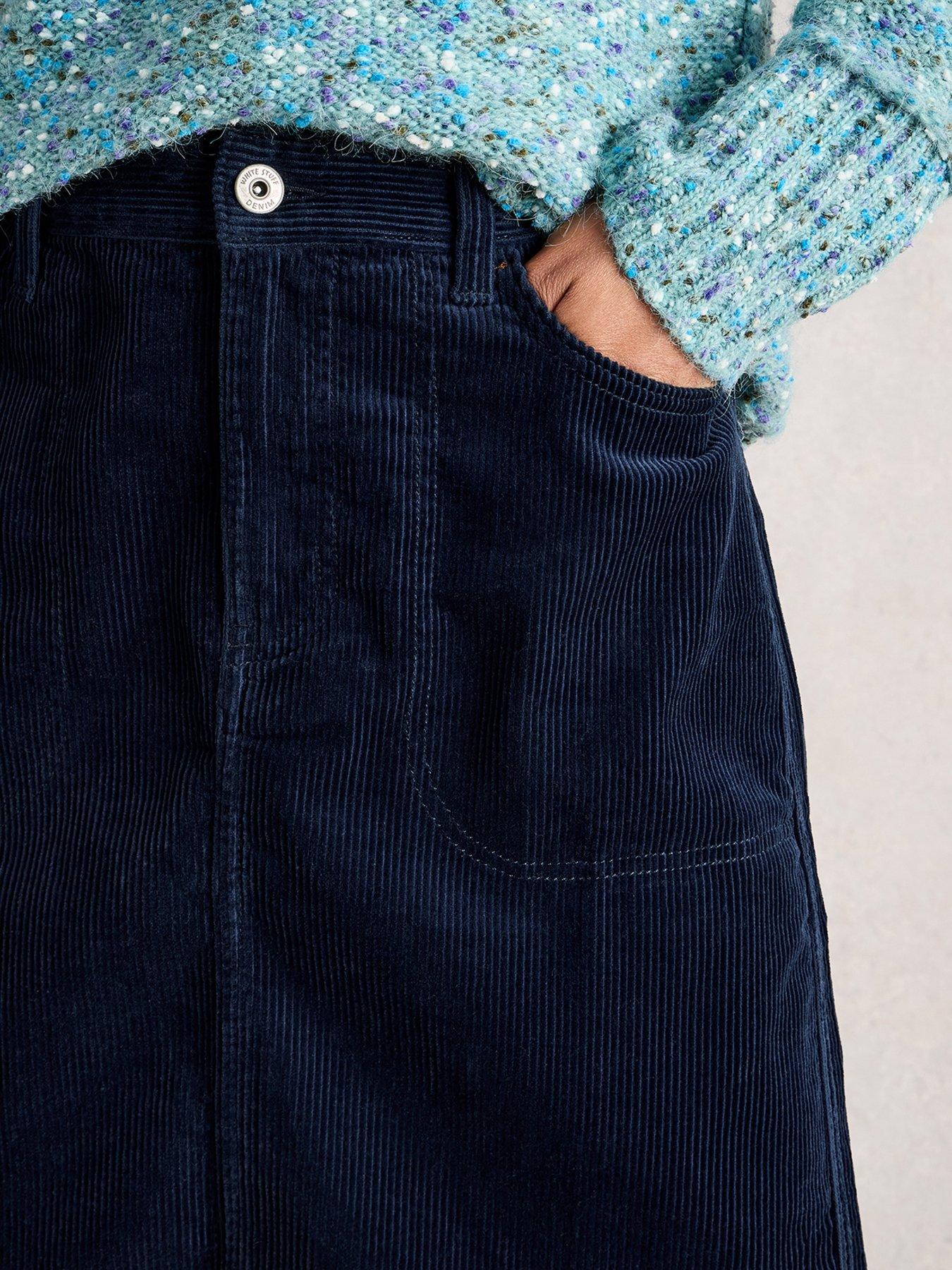 Image 4 of 6 of White Stuff Tia Cord Skirt - Blue