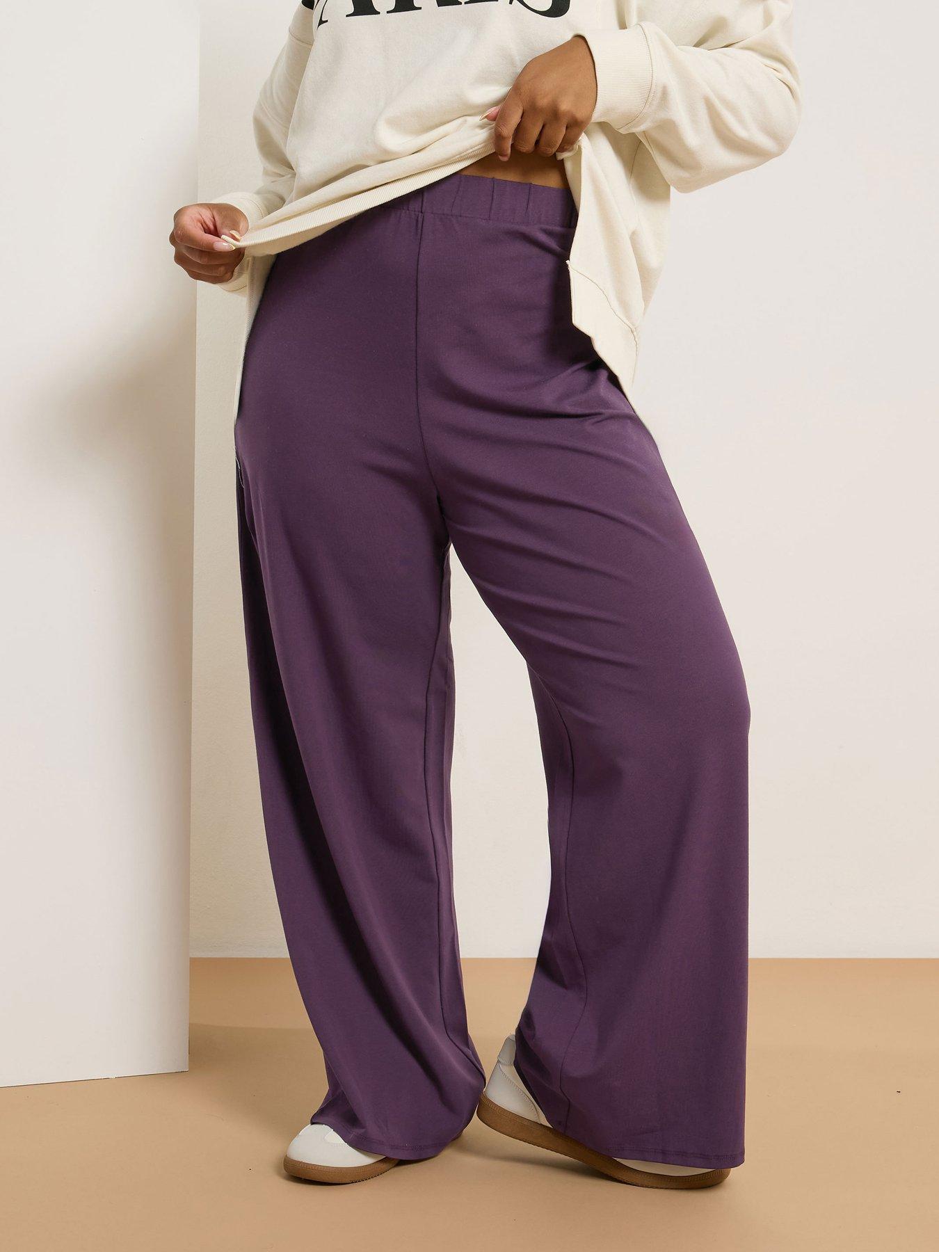 undefined Curve Wide Leg Legging - Purple