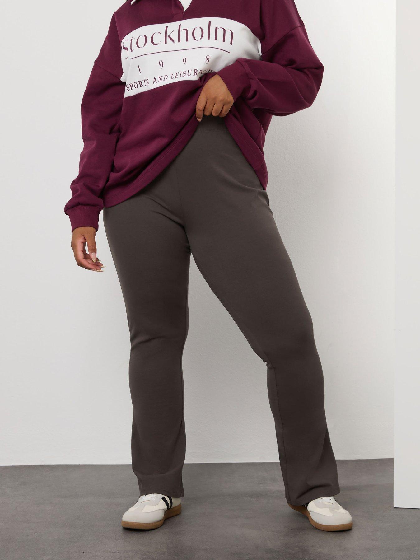 Image 1 of 4 of Yours Curve Flare Legging - Brown