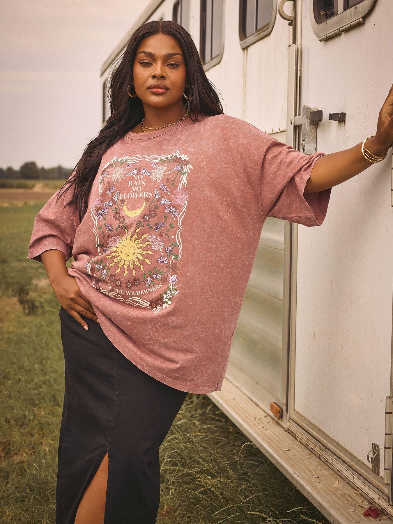 undefined Curve Placement Boxy T-shirt