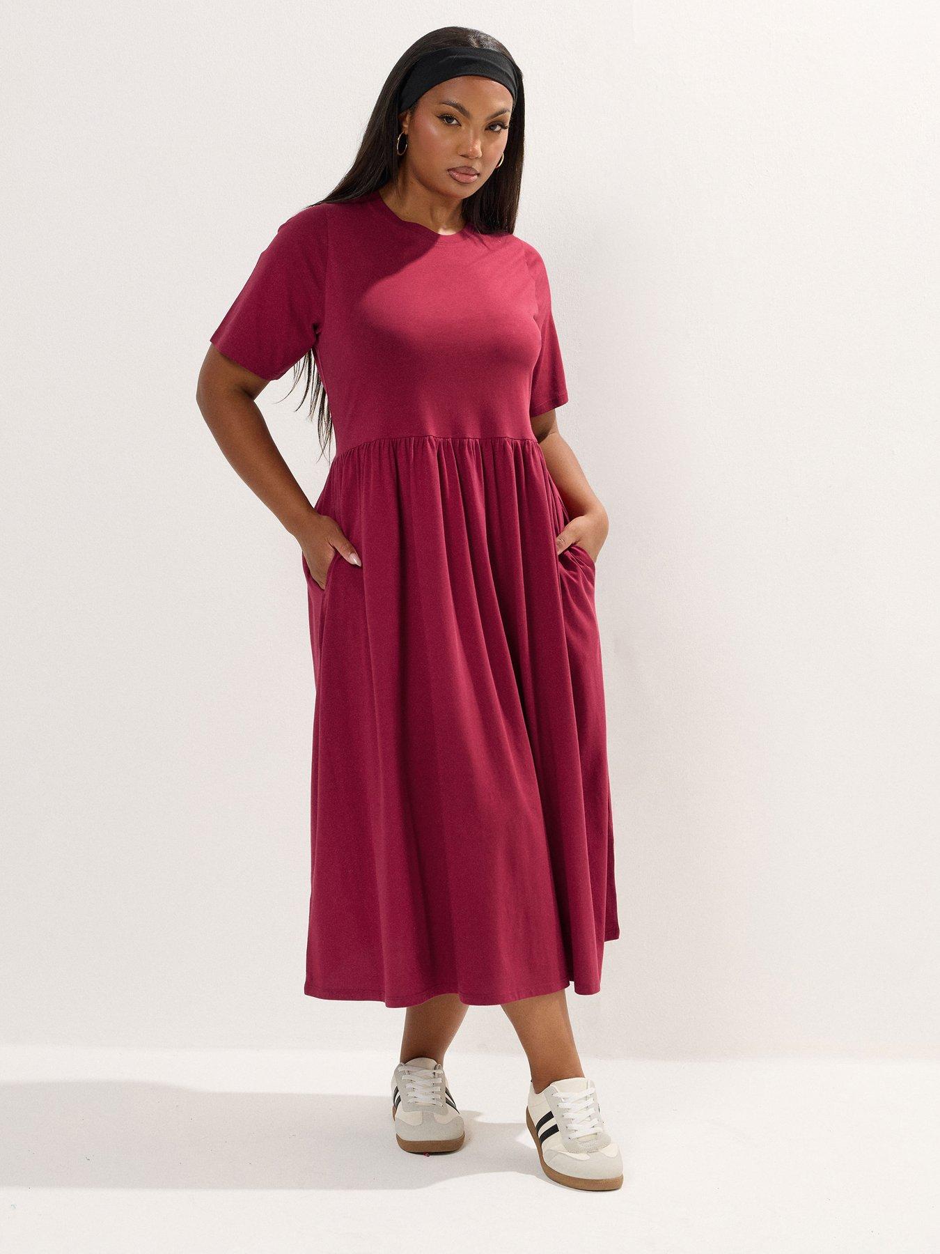 Image 1 of 4 of Yours Curve Throw On Smock Dress