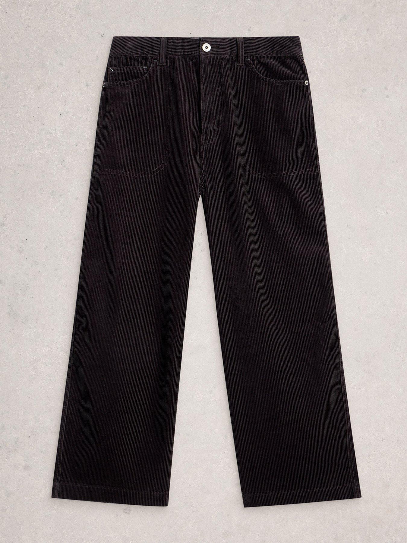 Image 5 of 6 of White Stuff Tia Cord Wide Leg Crop - Grey