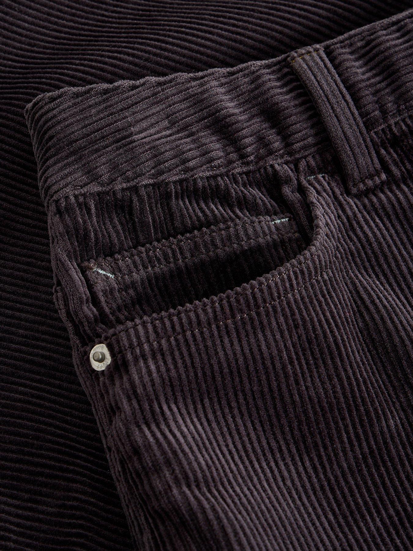 Image 6 of 6 of White Stuff Tia Cord Wide Leg Crop - Grey