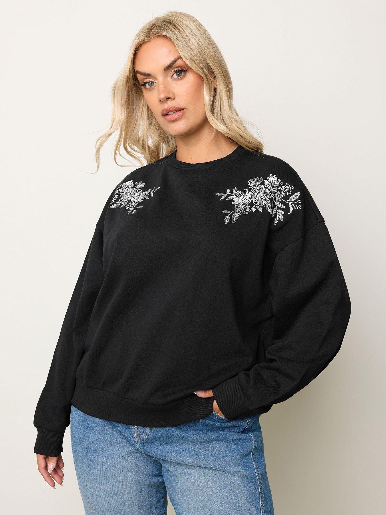 undefined Curve Embroidered Sweatshirt - Black