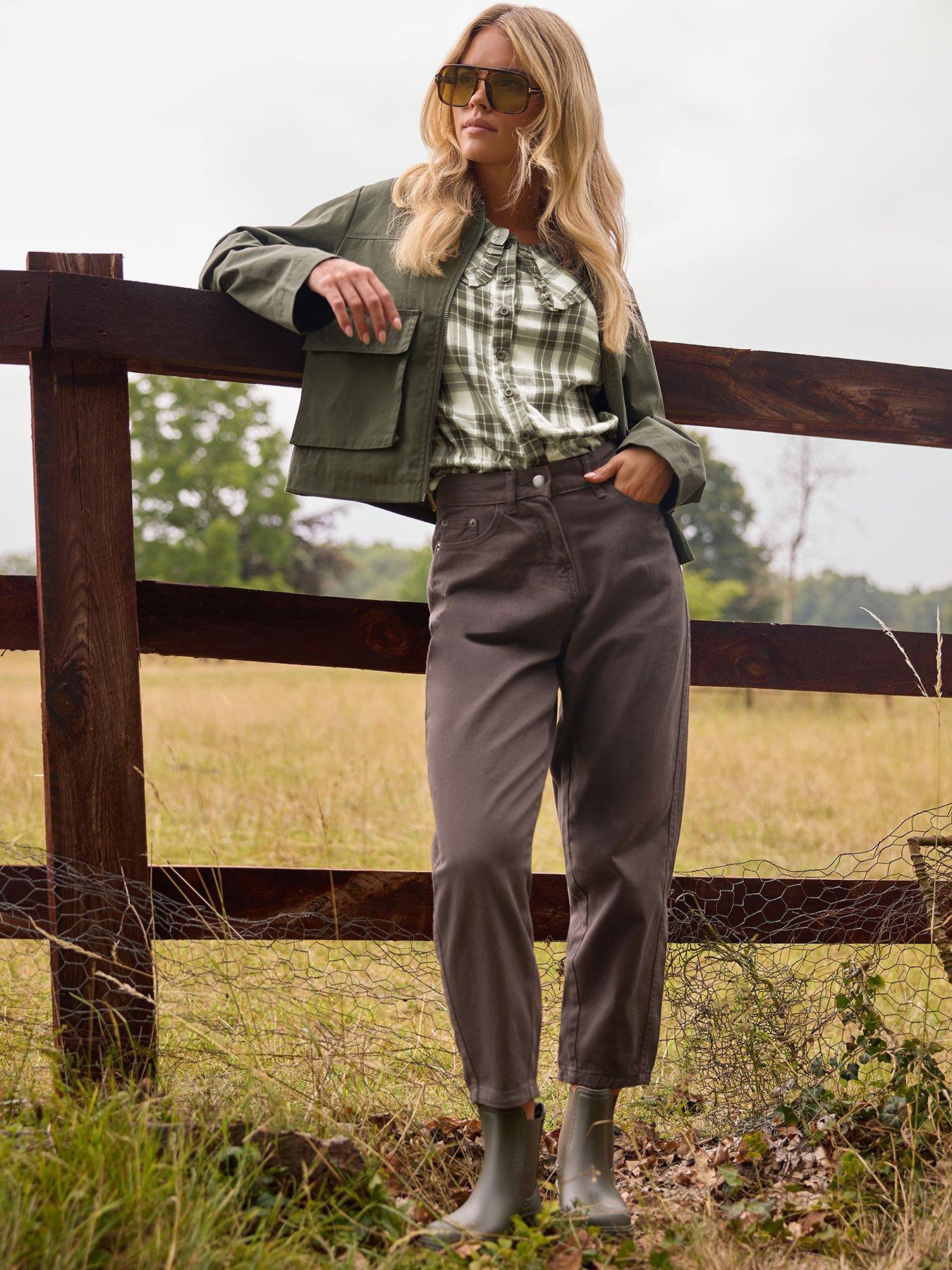 undefined Petite Barrel Jean - Brown