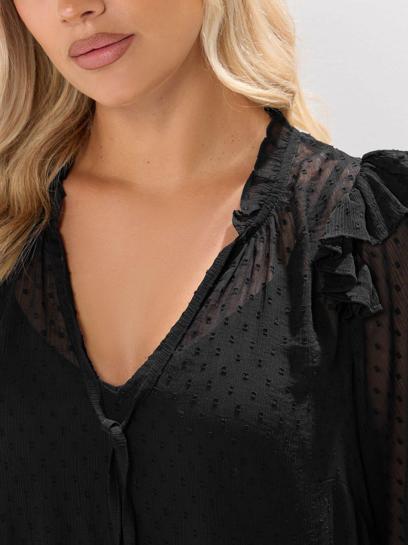 Image 4 of 4 of Yours Curve Smock Dobby Dress - Black
