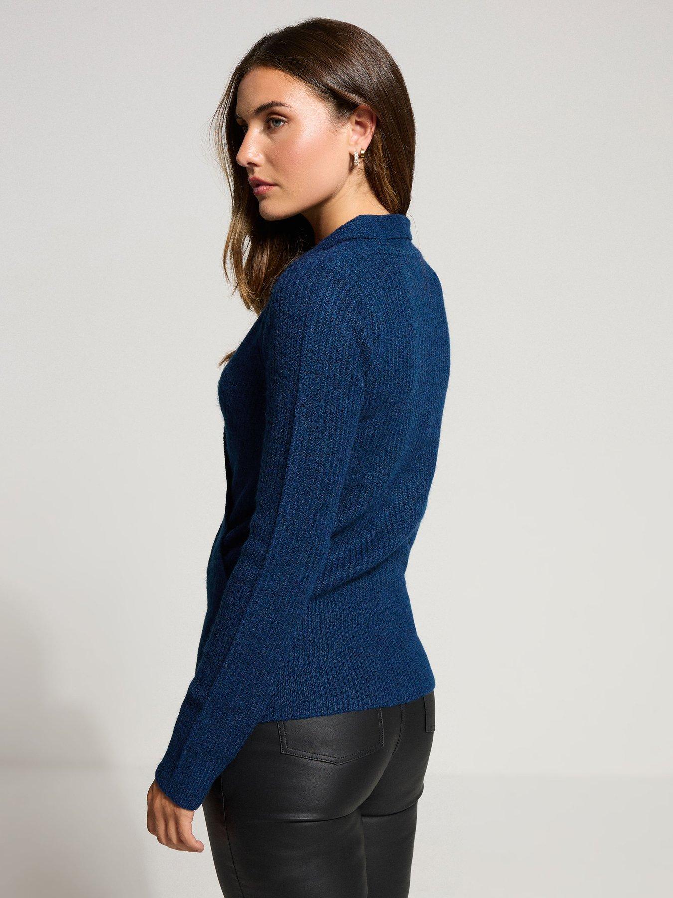 Image 2 of 3 of Long Tall Sally Knit Wrap Jumper - Green