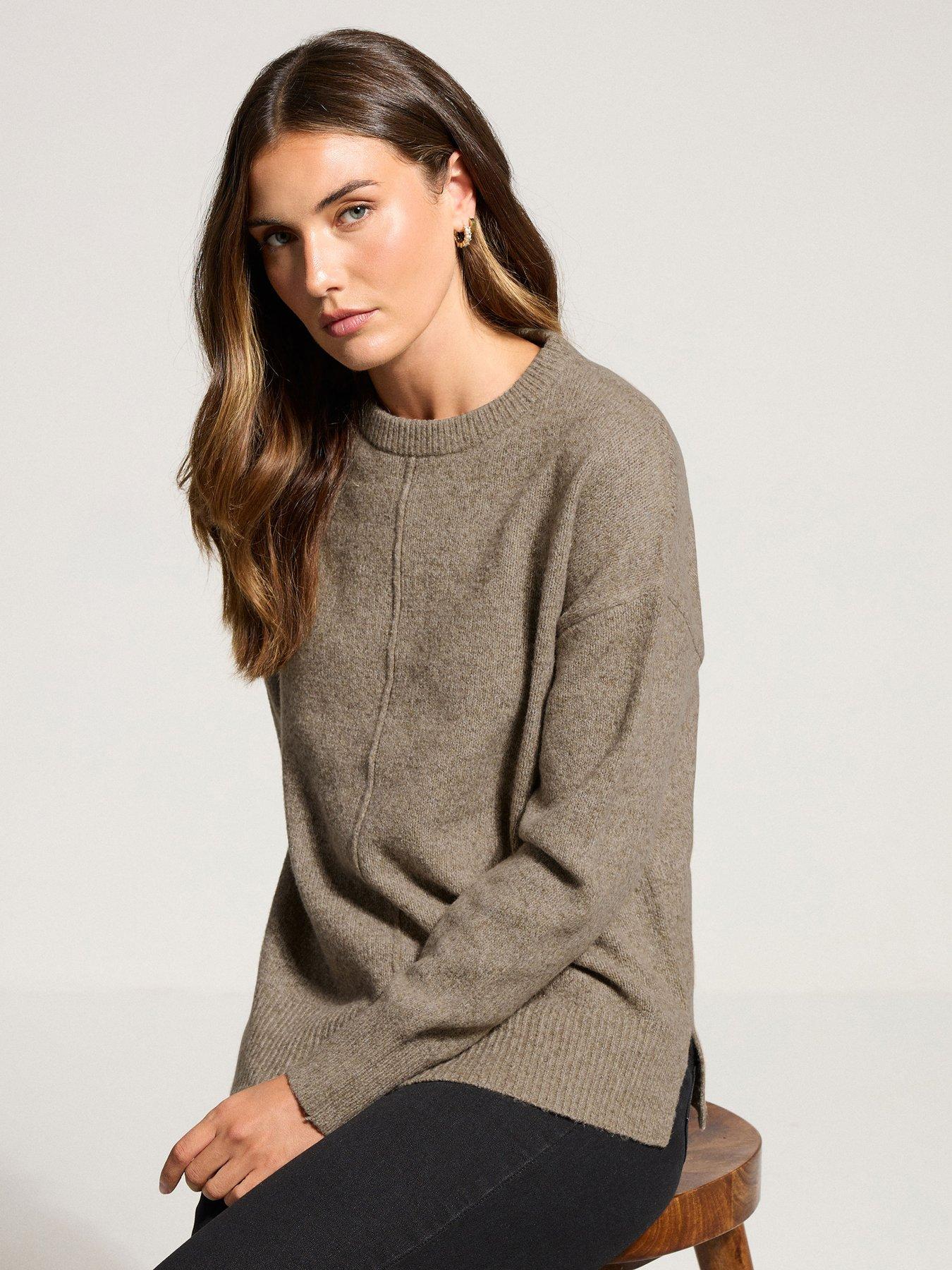 Image 4 of 4 of Long Tall Sally Seam Front Jumper - Brown