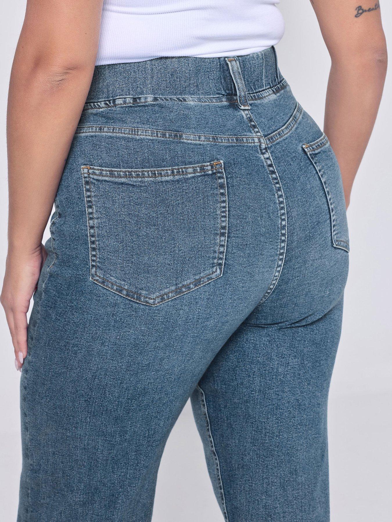 Image 4 of 4 of Yours Curve Wide Leg Jegging - Blue