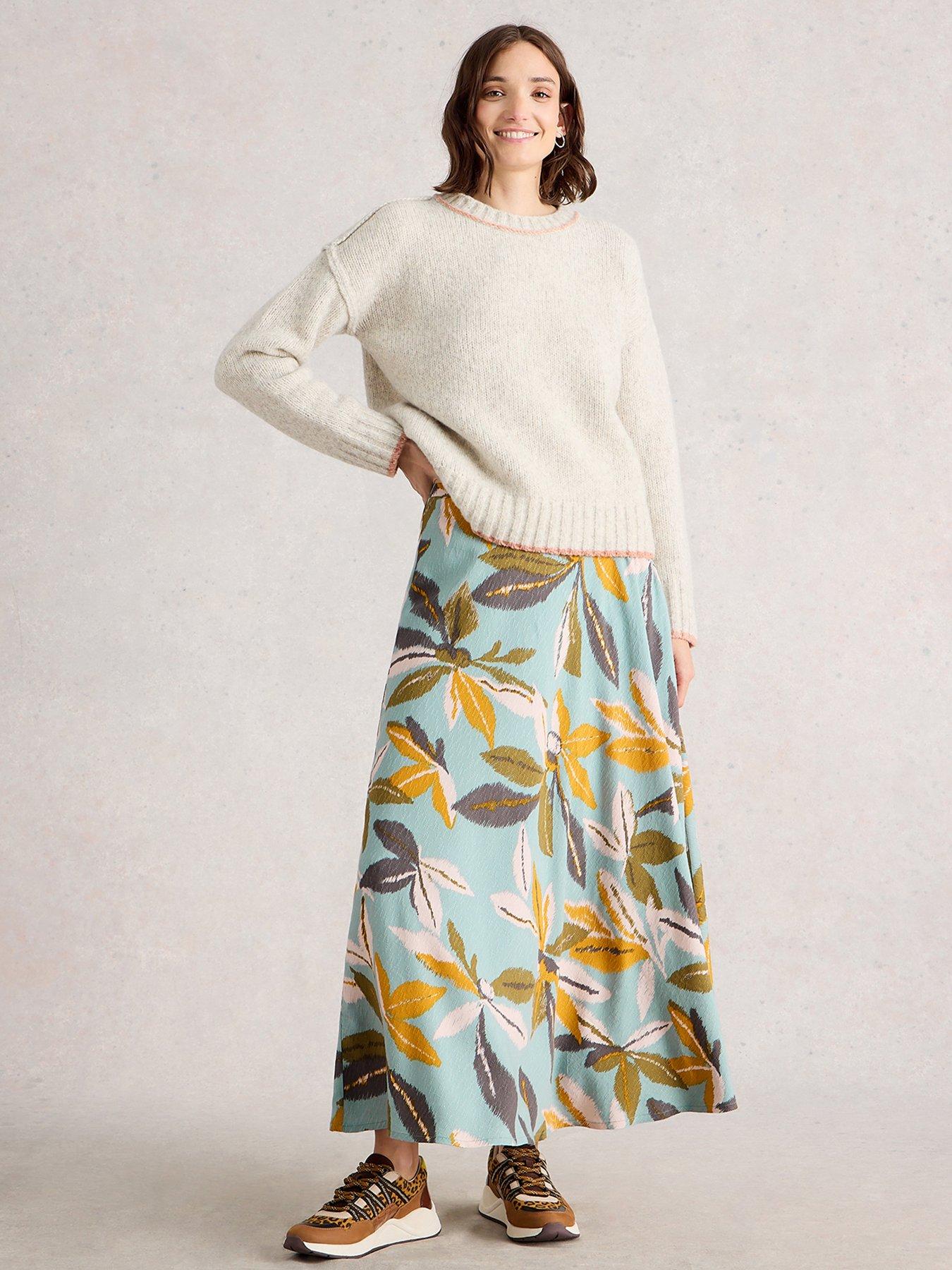 undefined Hope Bias Cut Maxi Skirt - Blue