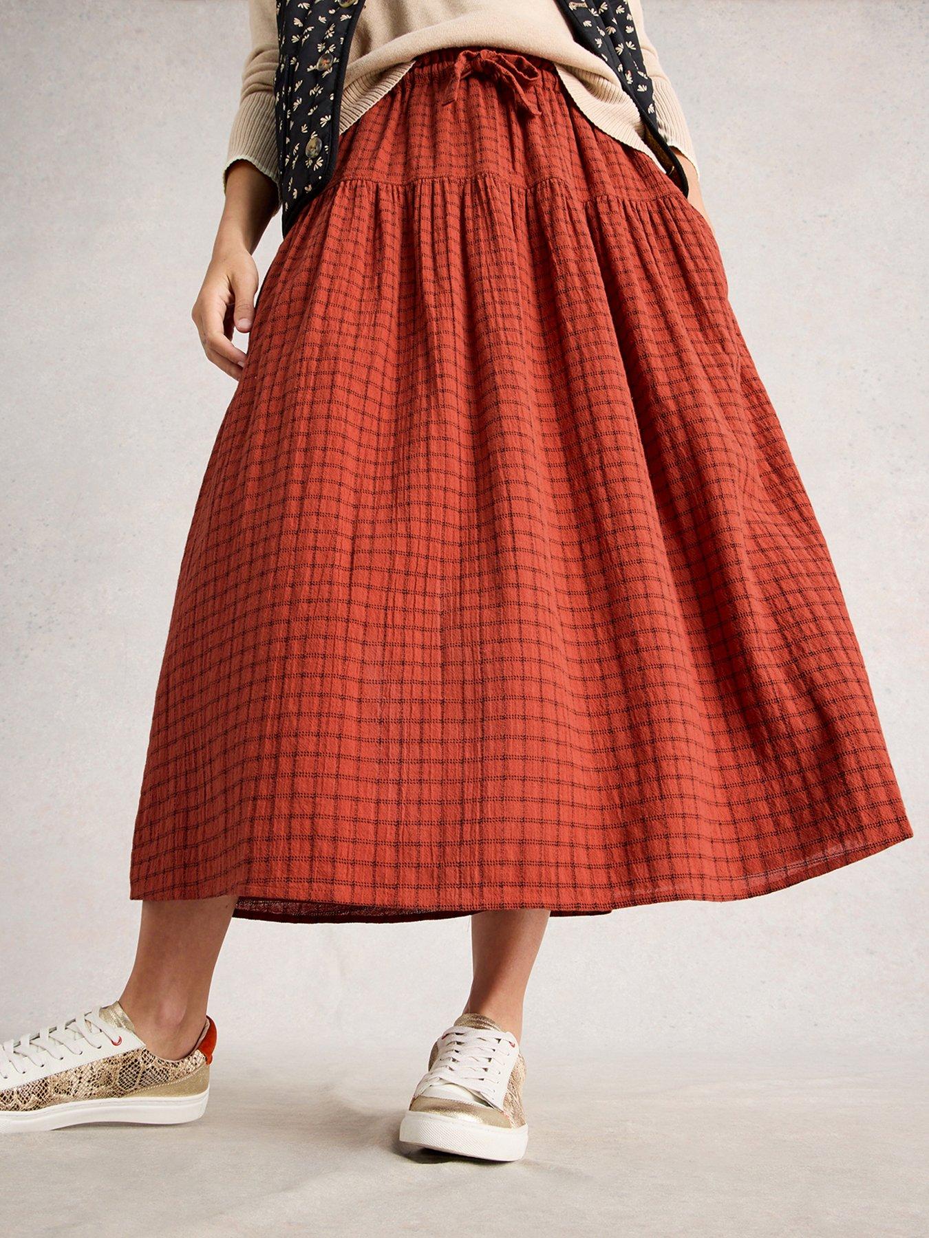 undefined Seema Midi Skirt - Orange