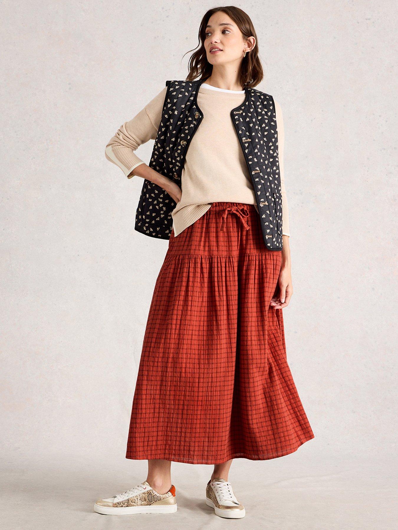 Image 3 of 6 of White Stuff Seema Midi Skirt - Orange
