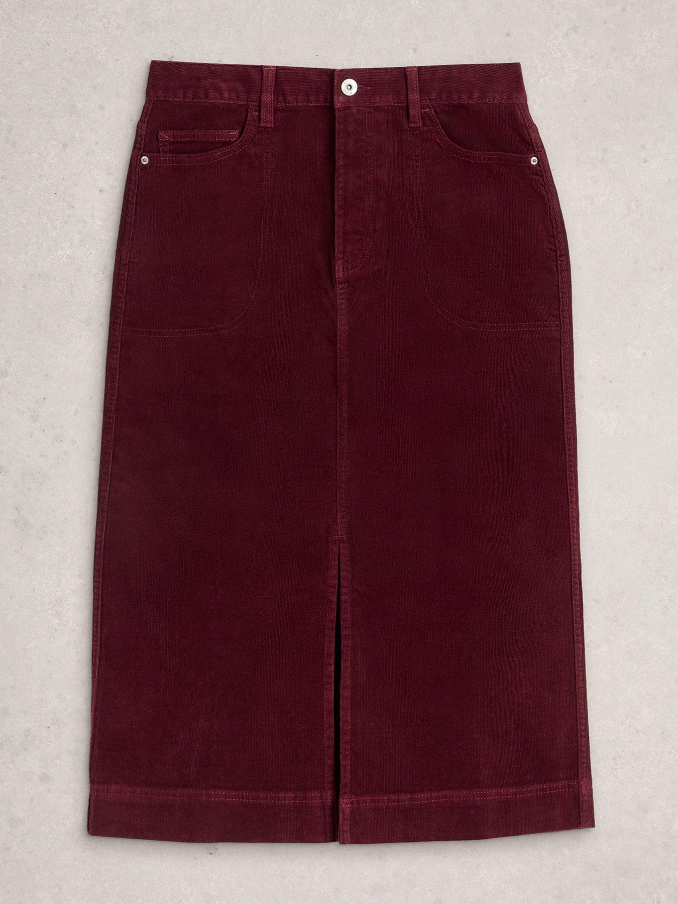 Image 5 of 6 of White Stuff Tia Cord Midi Skirt - Purple